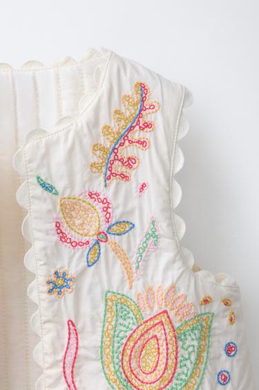 GILET À FLEURS FLUO BRODÉES - Multicolore de Zara - Image 2