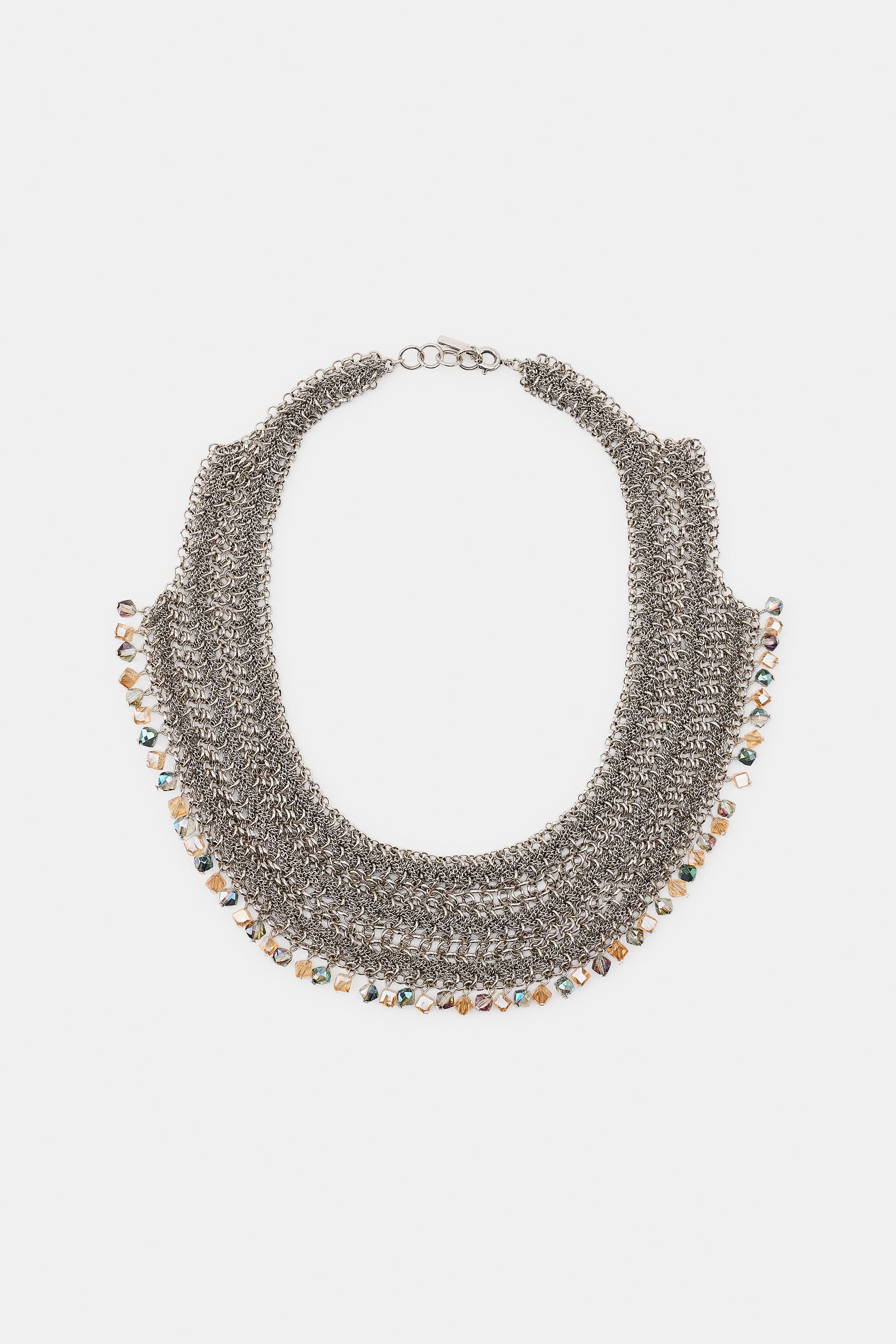 Женские аксессуары Zara JEWELED BIB NECKLACE — фото 2