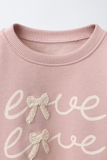 SWEAT LACETS BRODÉS - Rose délavé de Zara - Image 2