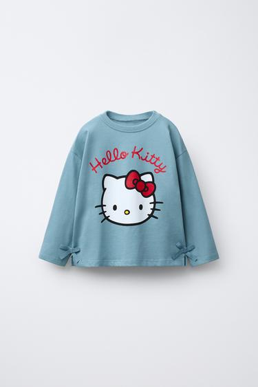 HELLO KITTY © SANRIO T-SHIRT WITH BOWS - Mid-blue by Zara