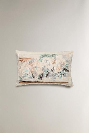 FLORAL PRINT CUSHION COVER - Ecru by Zara - Image 0