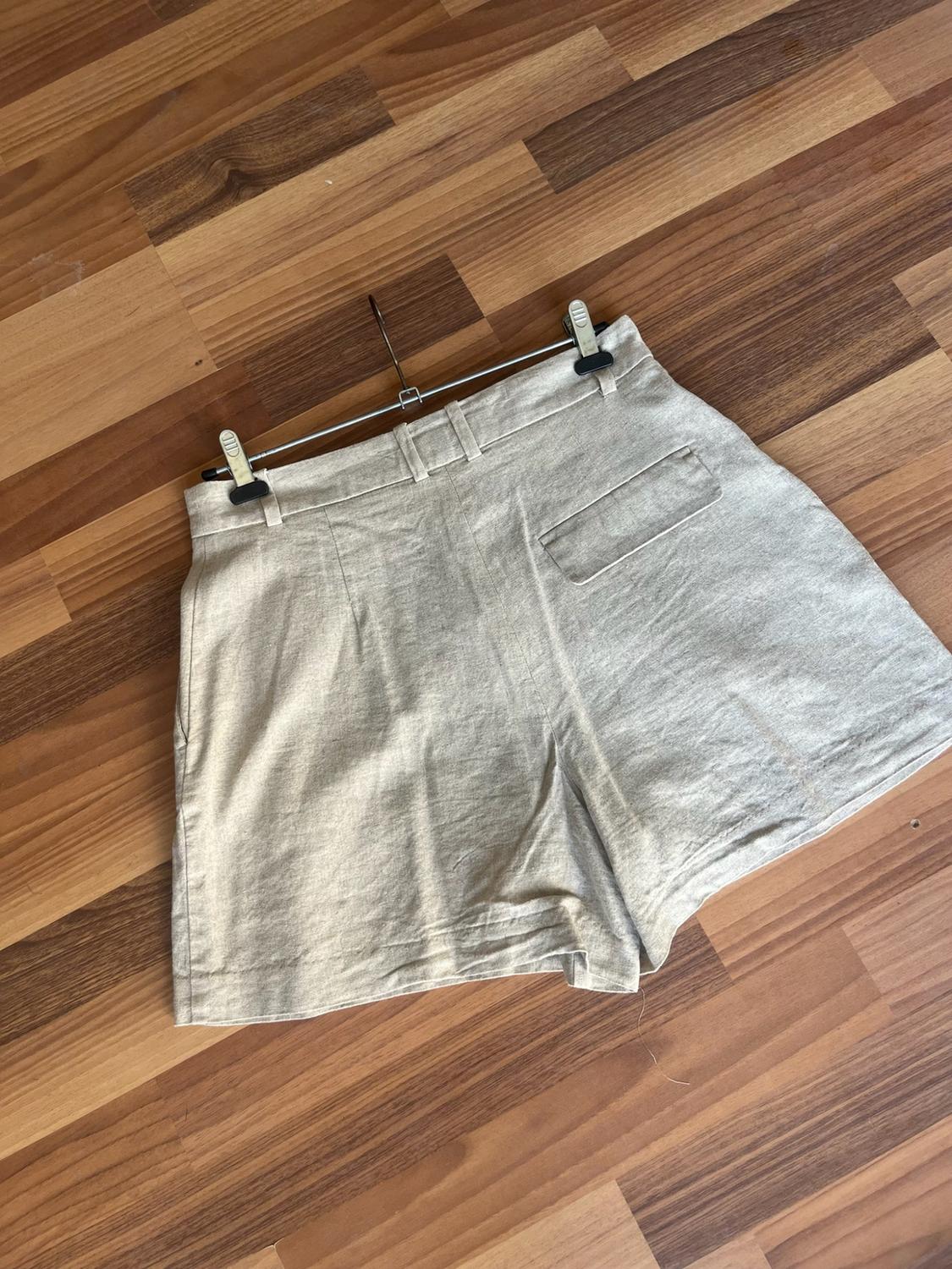 LINEN BLEND HIGH-WAIST BERMUDA SHORTS - Image 6