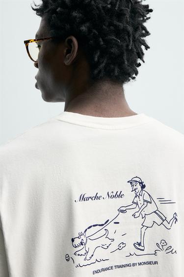 CONTRAST PRINT T-SHIRT - Light beige by Zara - Image 6