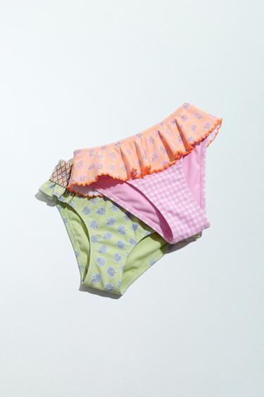 2-6 YEARS/ 2-PACK OF CHECK AND FLORAL SWIM BRIEFS - Pink by Zara