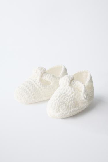 CHUNKY KNIT BOOTIES - Ecru White by Zara - Image 3
