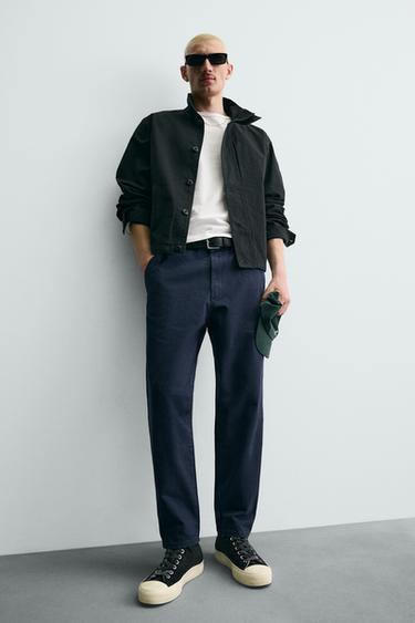 WASHED CARROT FIT TROUSERS - Navy blue by Zara - Image 5