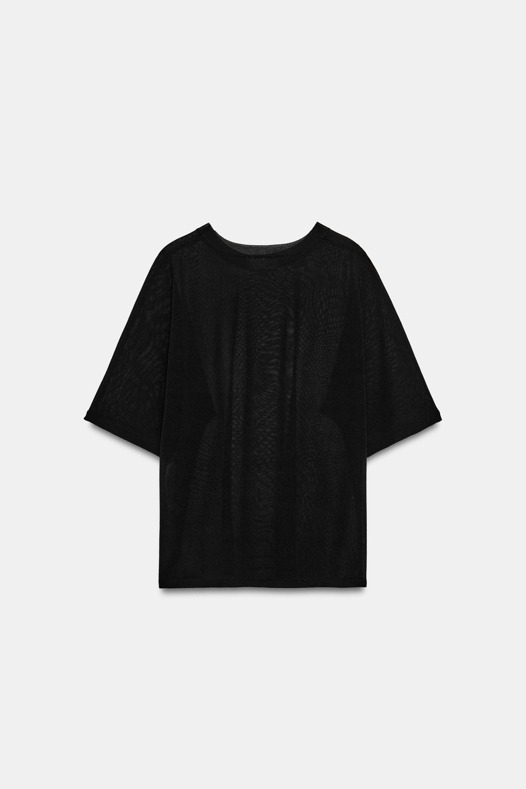 FINE KNIT SHORT SLEEVE TOP