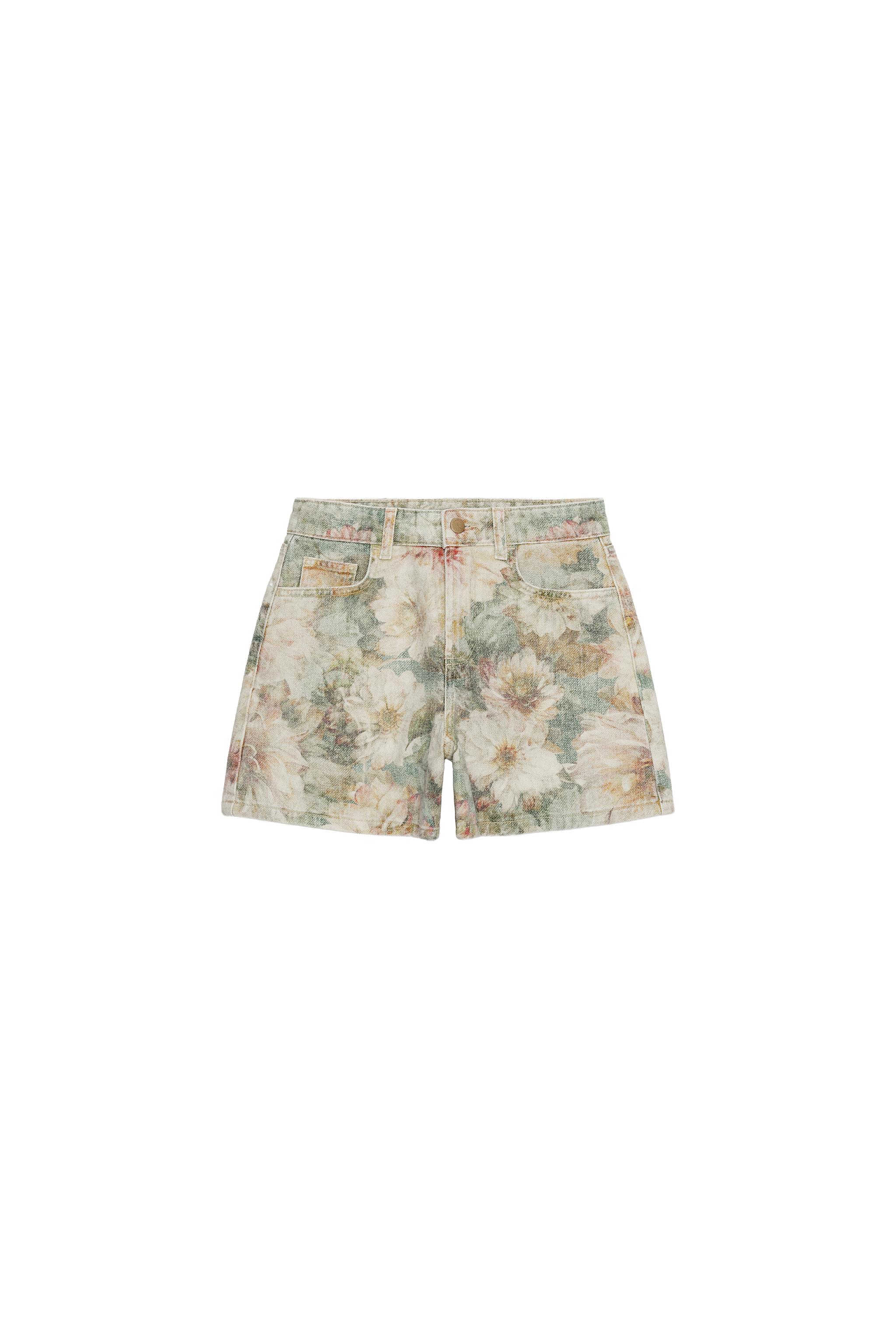 Z1975 MID-RISE FLORAL PRINT SHORTS - Multicolored | ZARA United States