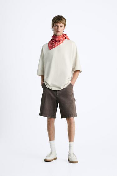 Zara CARPENTER POCKET SHORTS - Brown