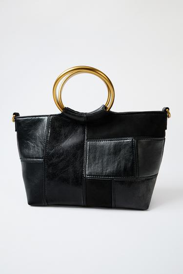 MINI SACA ASAS RÍGIDAS PATCHWORK - Negro de Zara