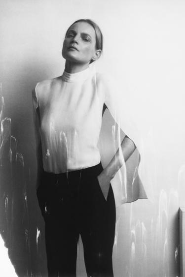 ZW COLLECTION CAPE SHIRT WITH VENTS - Ecru by Zara - Image 7