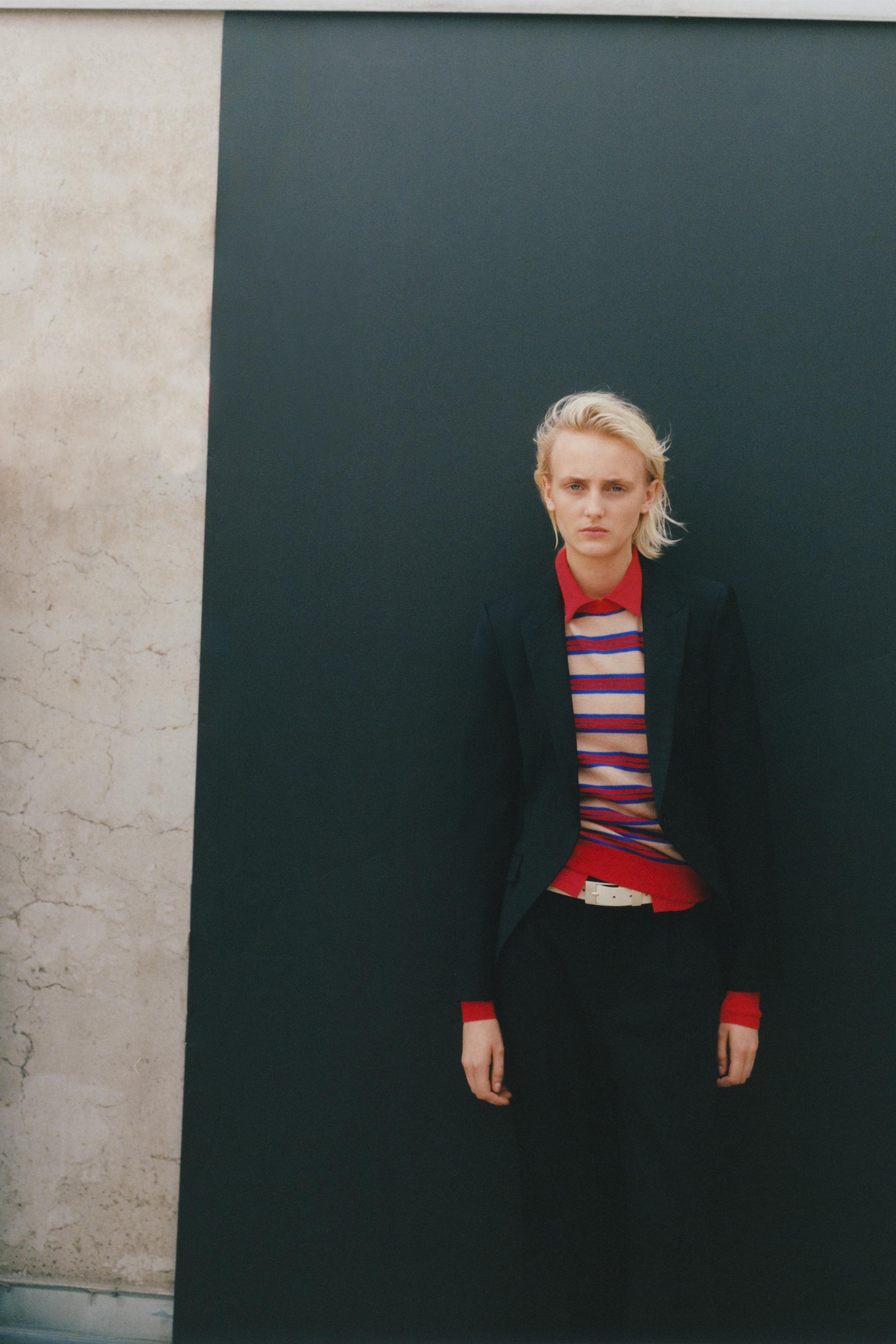 100% EXTRA SOFT WOOL STRIPED JUMPER — Red Stripe