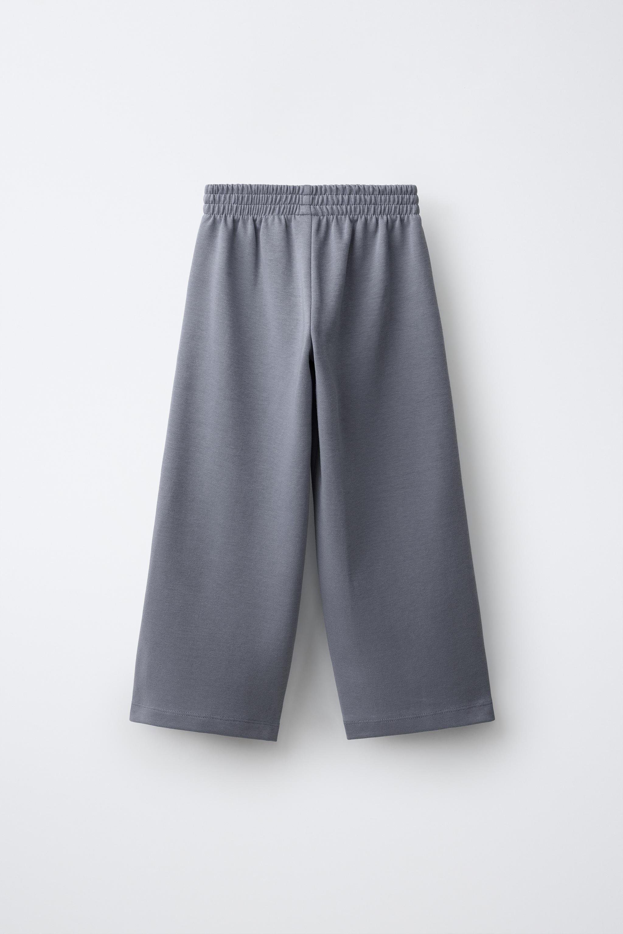 INTERLOCK WIDE LEG PANTS — Blue
