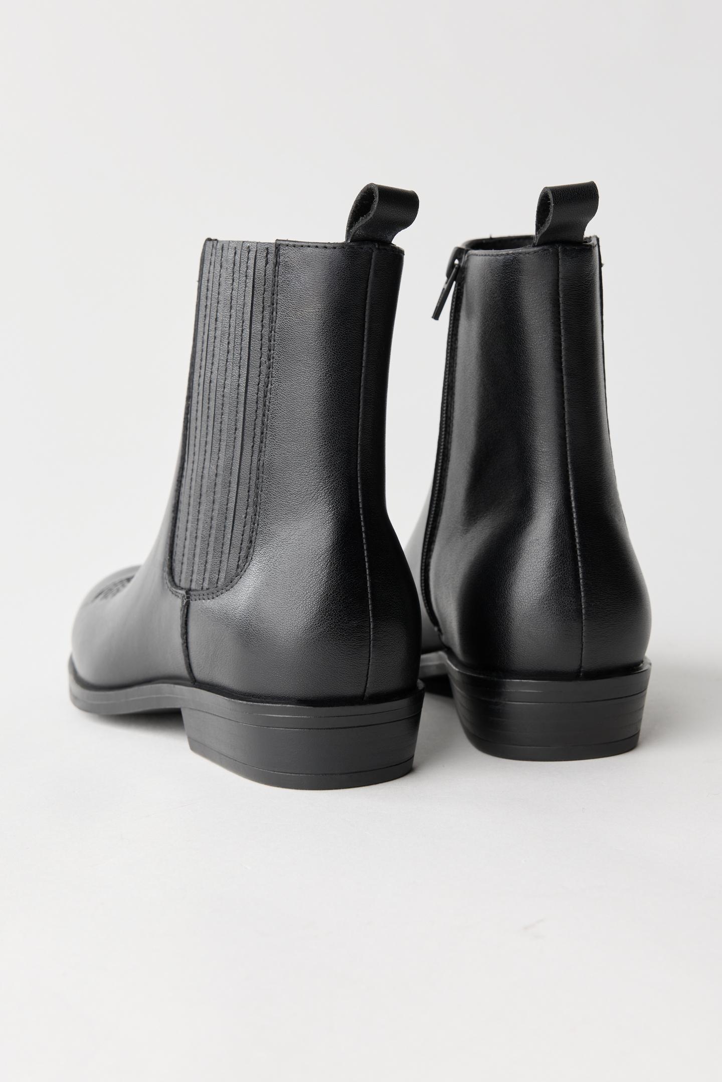 Детские ботинки Zara Leather Cowboy Ankle, цвет: Чёрный — фото 6