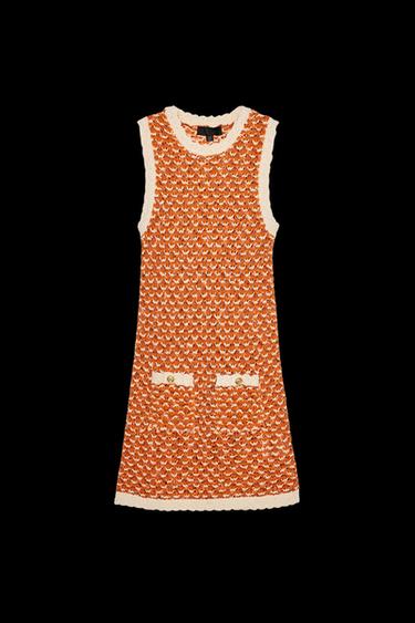 STRUCTURED KNIT MINI DRESS - Orange by Zara