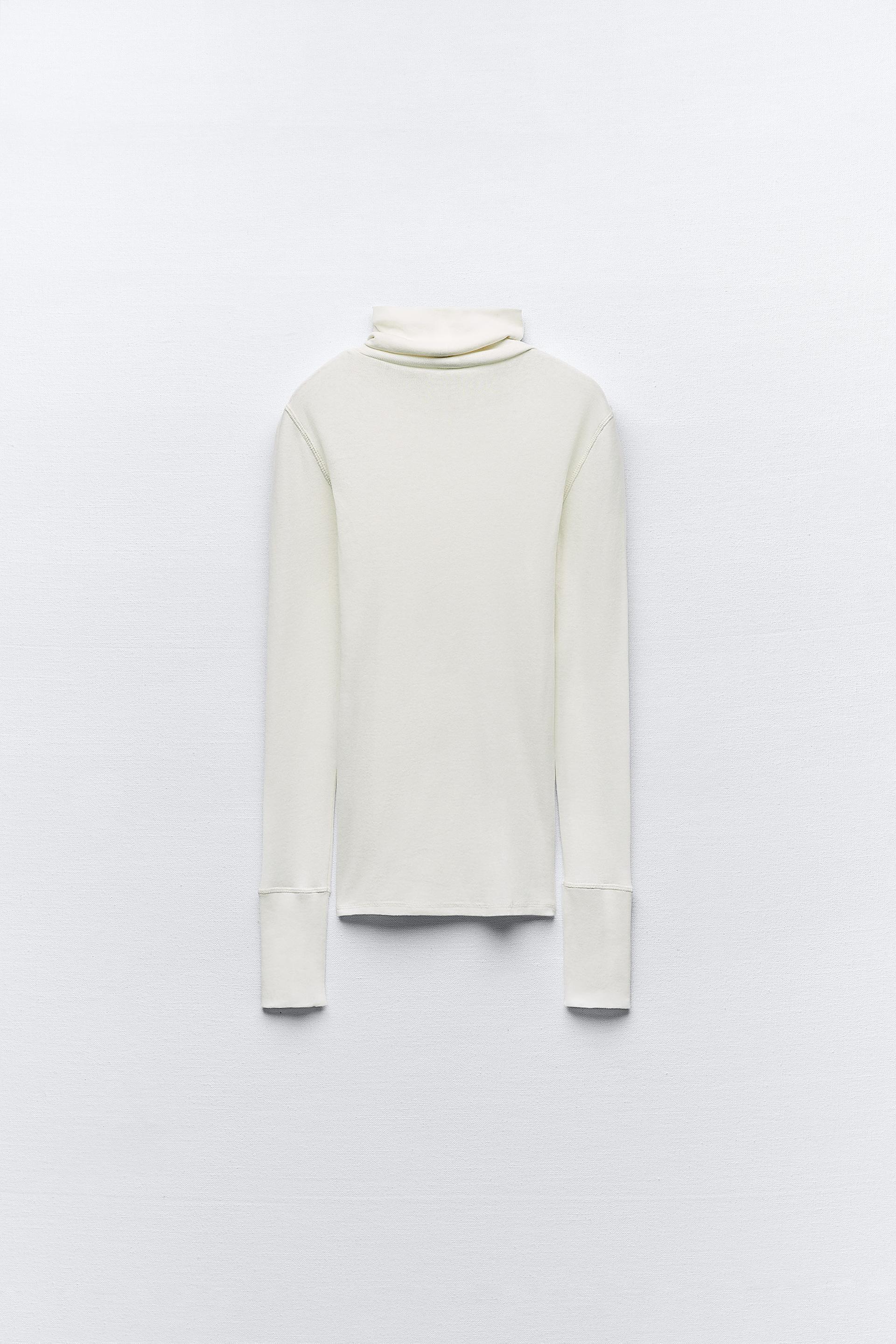 SOFT TURTLENECK TOP - Ecru