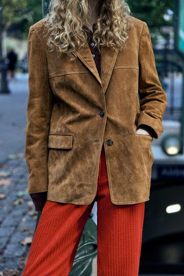 BLAZER EM CAMURÇA - Camel-claro da Zara