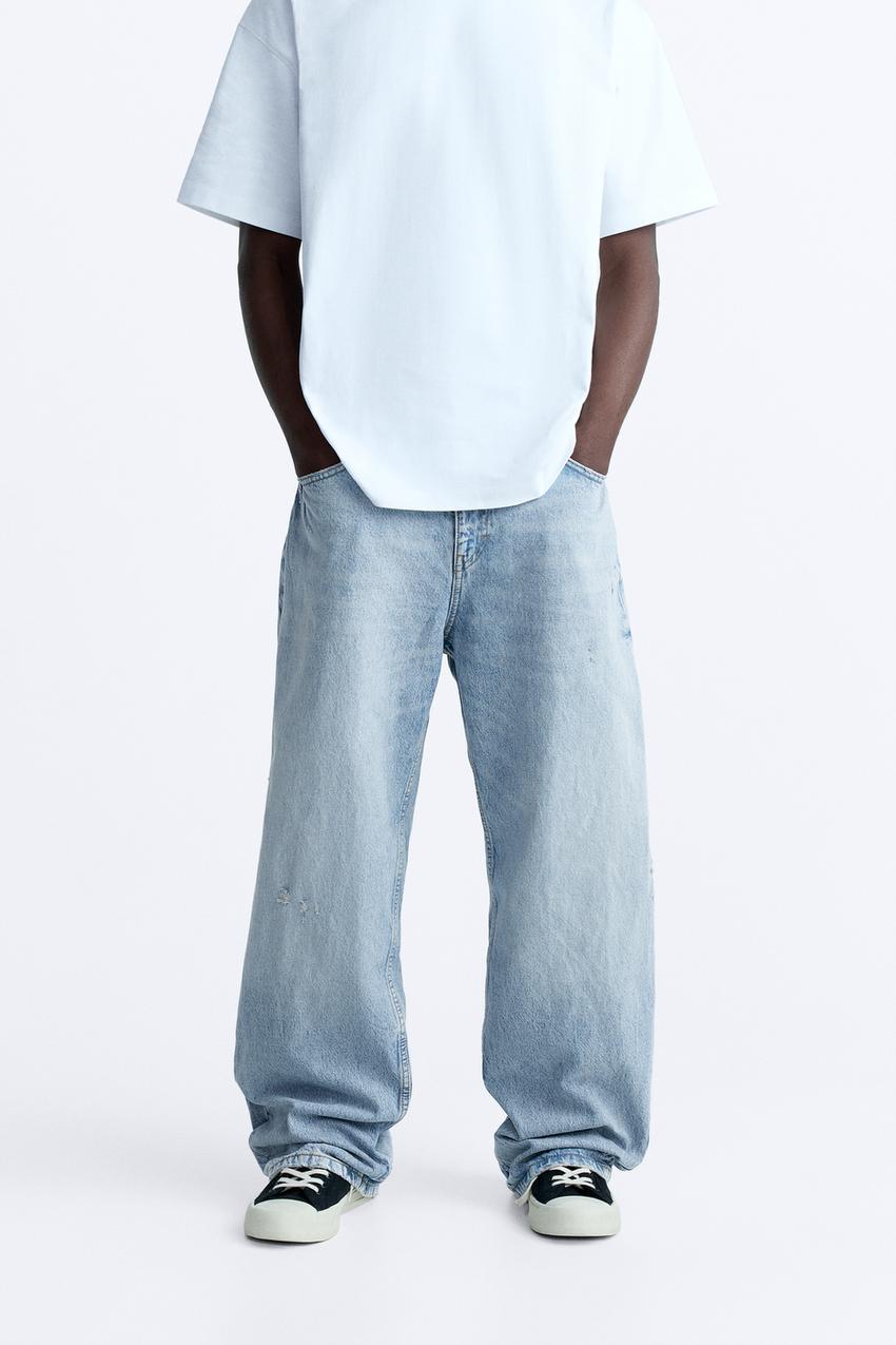 Light blue baggy jeans men Clearance