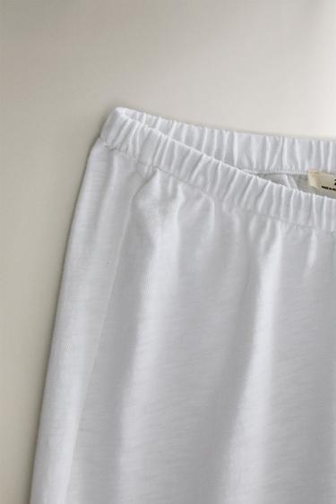 PANTALON LONG EN COTON - Blanc de Zara - Image 1