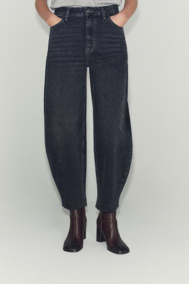JEANS ZW COLLECTION TAPERED TIRO ALTO - Gris antracita de Zara