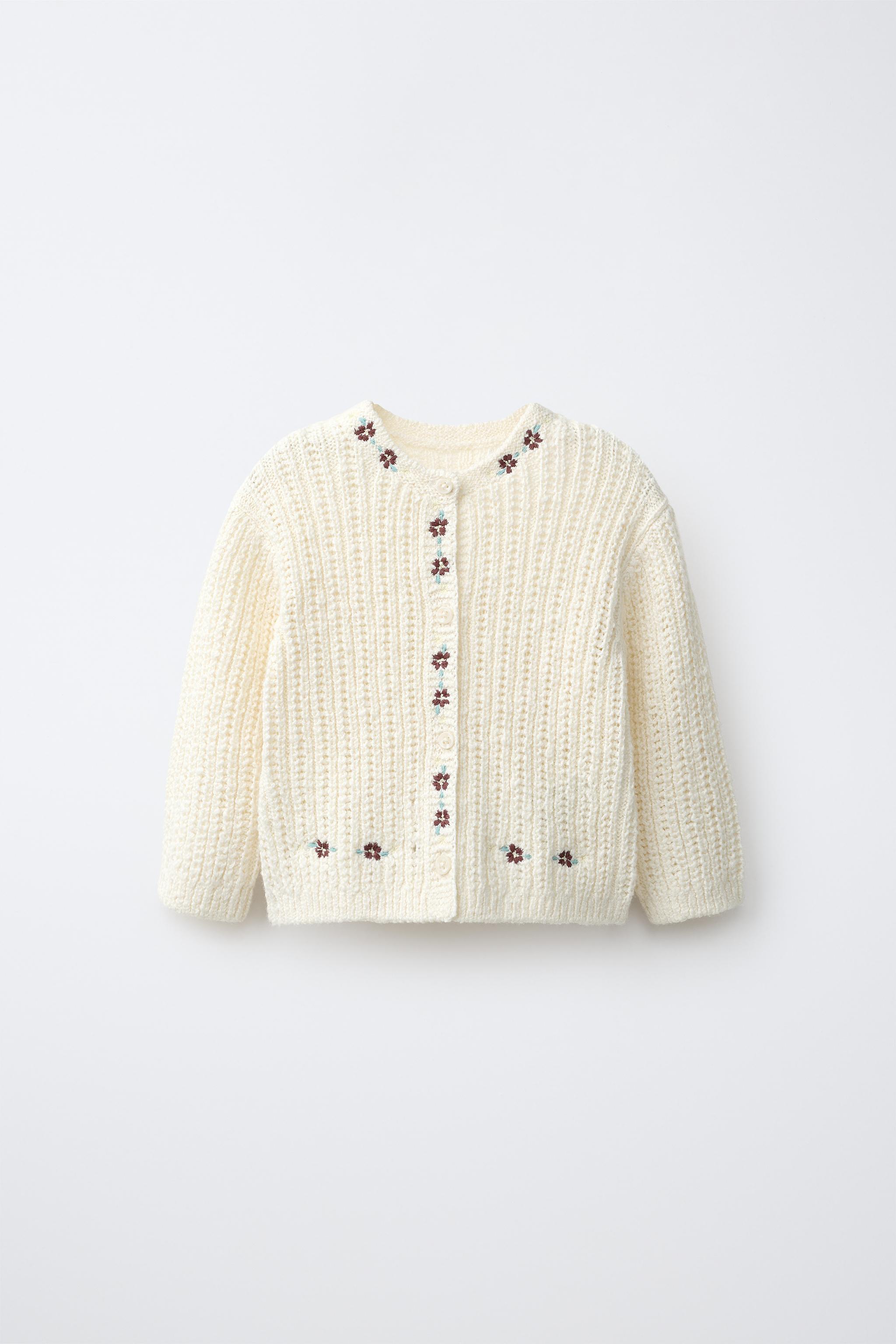 Детские кардиганы Zara EMBROIDERED FLORAL CARDIGAN — фото 2