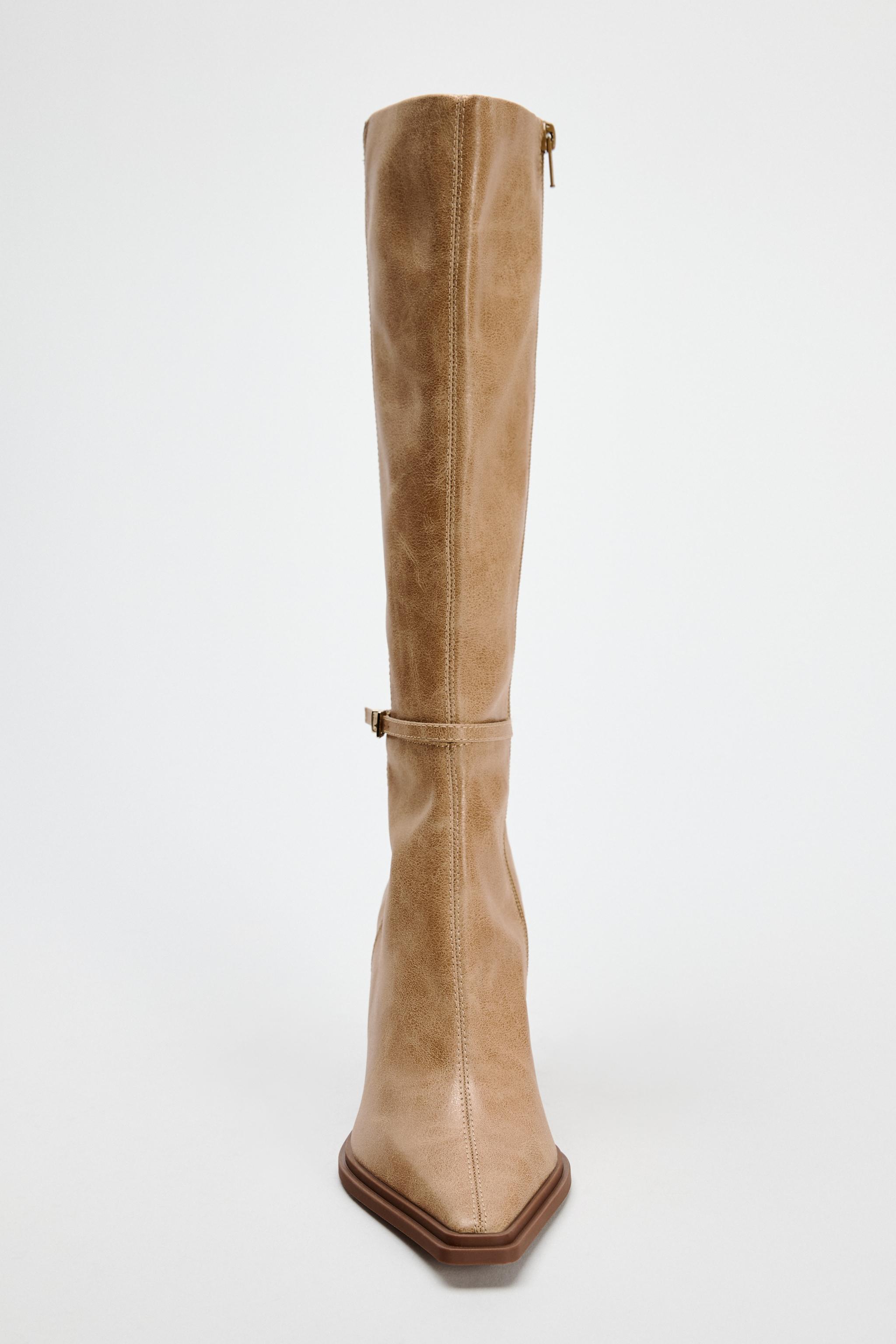 ZARA ピンヒールブーツ 2010/510 THIN HEELED BOOTS - Sandy Brown | ZARA United States