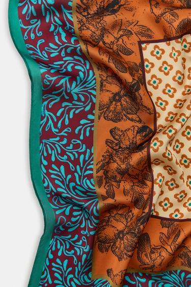 PAÑUELO ESTAMPADO - Verde agua de Zara
