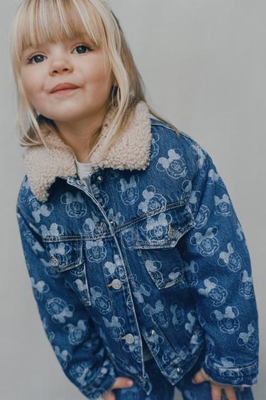 Zara MINNIE MOUSE © DISNEY FLEECE TRIM DENIM JACKET - Blue