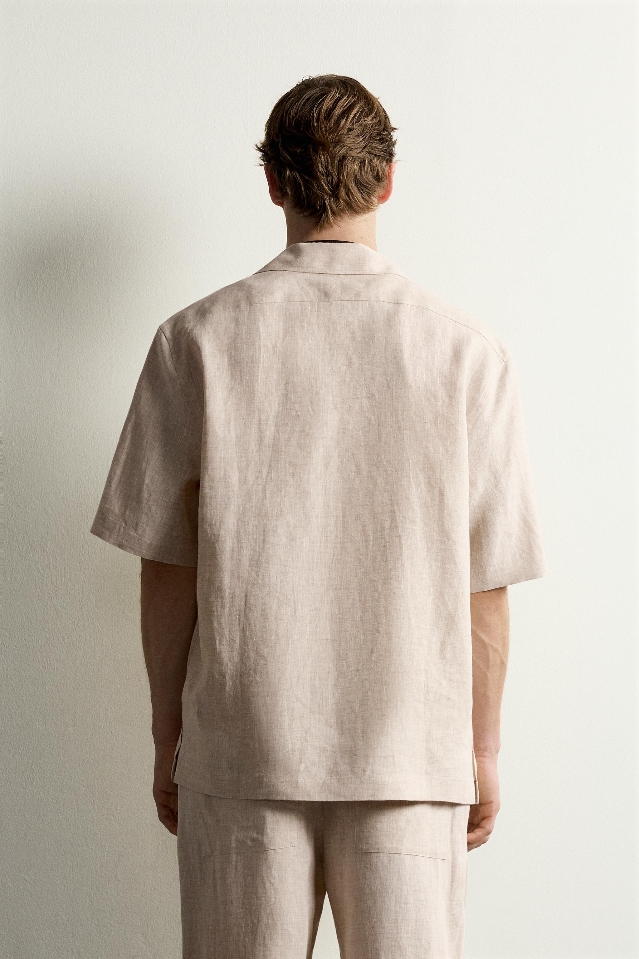 100% LINEN RELAXED FIT SHIRT - Light beige | ZARA United States