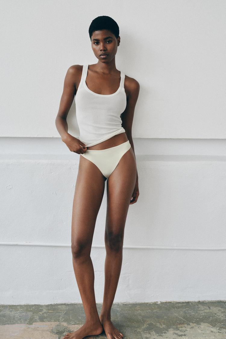 FLORAL EMBROIDERED LACE PANTIES — Light ecru