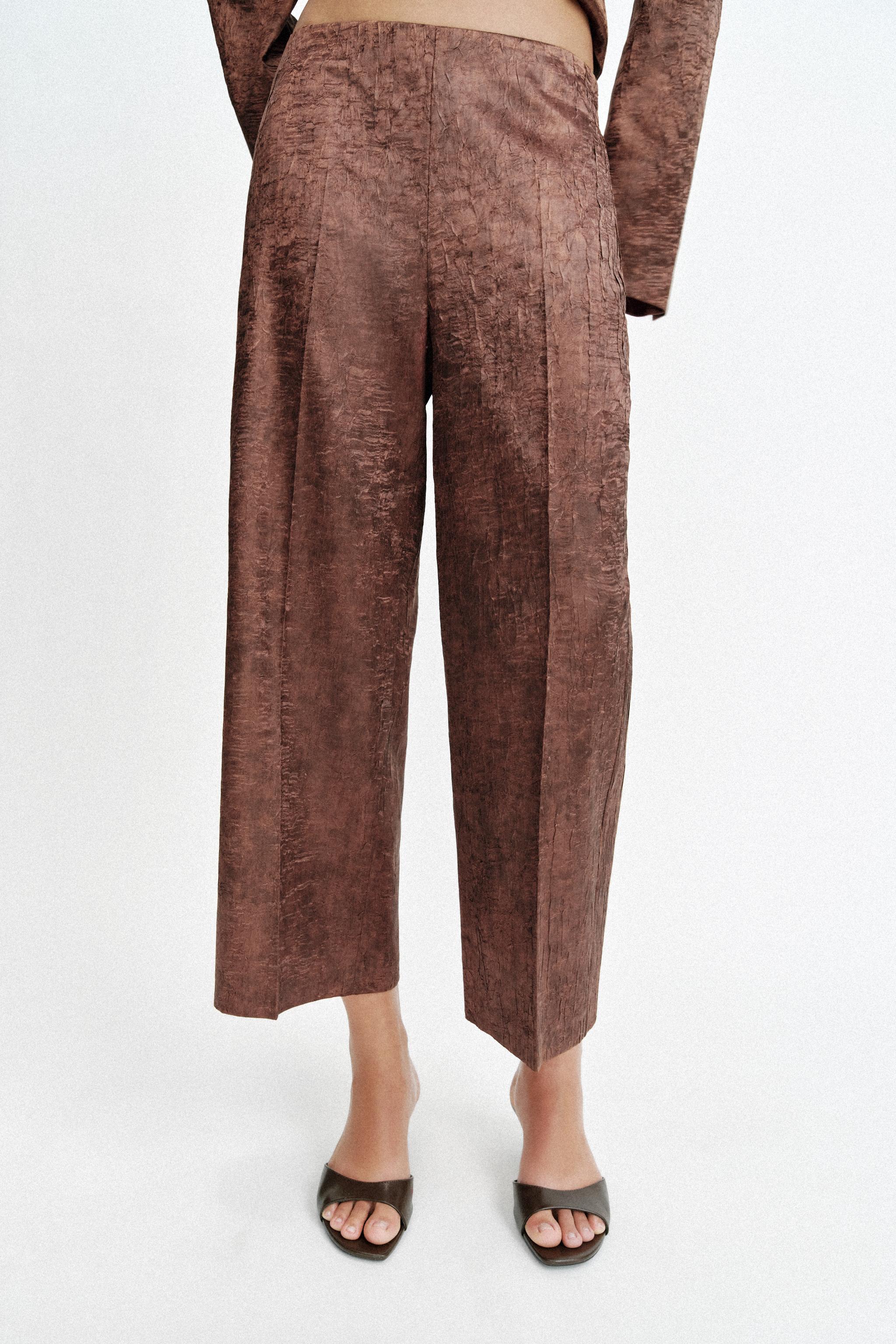 BURUŞUK GÖRÜNÜMLÜ CULOTTE PANTOLON - Görsel 2