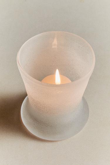 GLASS TEALIGHT HOLDER - أبيض الخاص بـ Zara