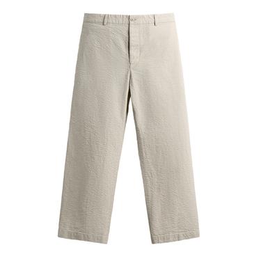 Zara SEERSUCKER STRAIGHT FIT PANTS - Sand