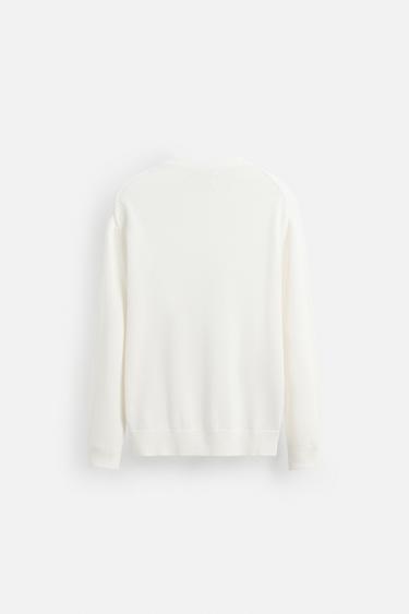 PULL EN COTON ET CHANVRE - Blanc cassé de Zara - Image 7