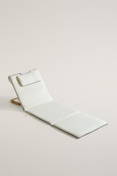 FOLDABLE FLOOR BEACH LOUNGER — Ecru 2
