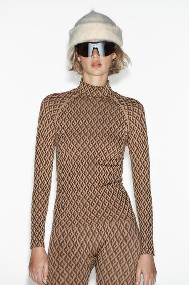 LEGGING THERMIQUE JACQUARD SEAMLESS THERMOLITE® CORE SKI COLLECTION - Marron clair de Zara - Image 2