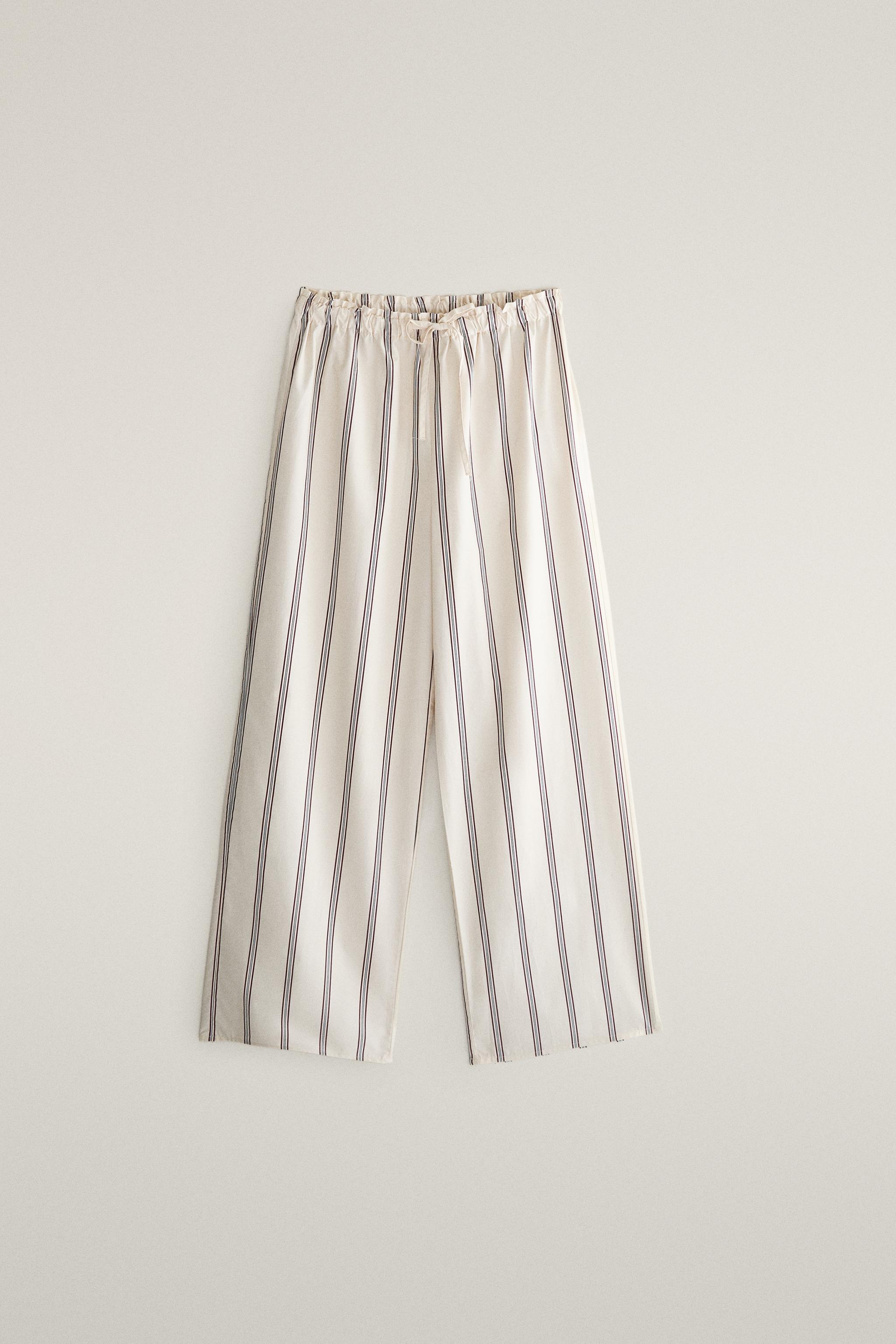 STRIPED COTTON TROUSERS