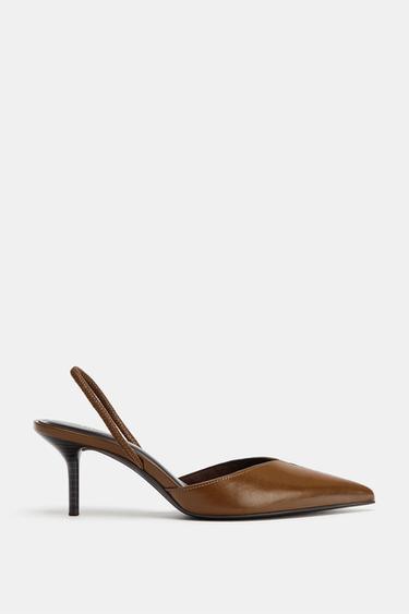 SLINGBACK HEELS - Brown by Zara