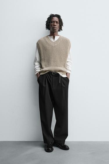 BOX FIT KNIT VEST - Beige by Zara - Image 0