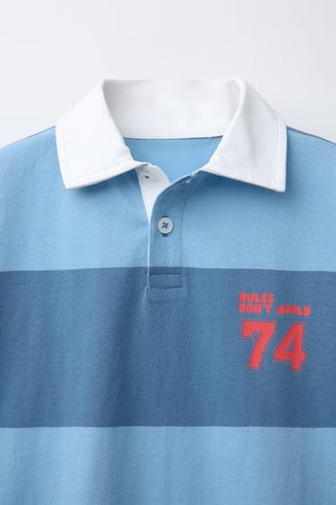VARSITY STRIPED POLO SHIRT - Blue by Zara - Image 2