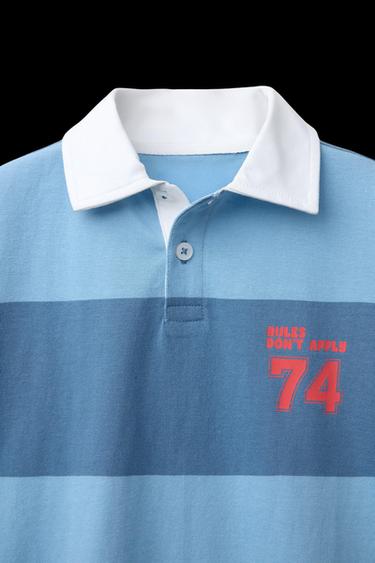 POLO RAYAS VARSITY - Azul de Zara