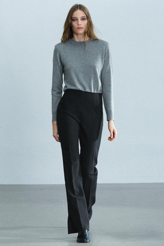 ZW COLLECTION FLARED TROUSERS WITH SLITS - Black by Zara - Image 0