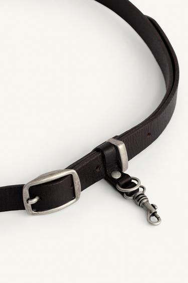 LEATHER LOBSTER CLASP BELT - Brown by Zara - Image 3