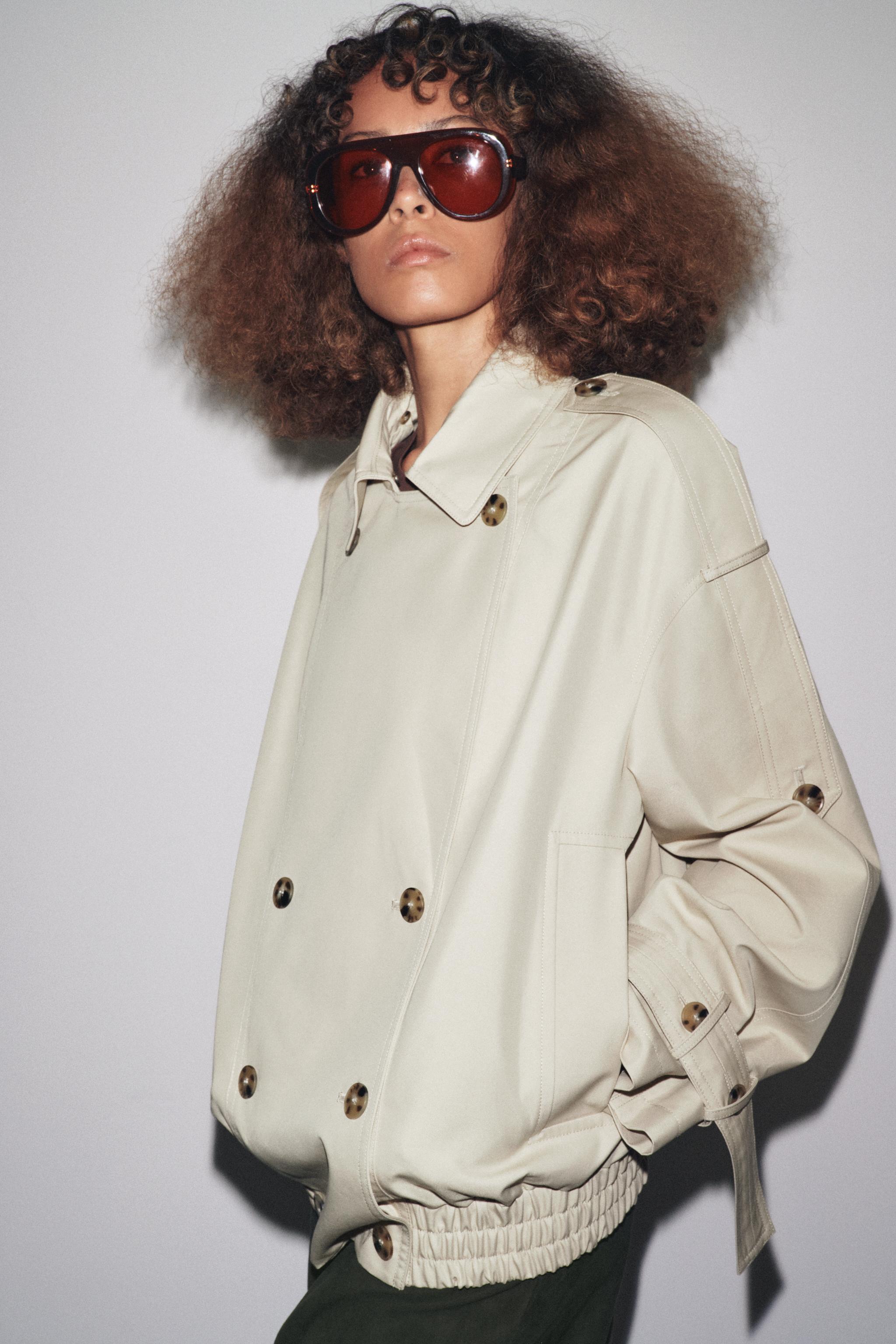 ジャケット・アウター theredthread fur embroidery trench short THEREDTHREAD / ザレッドスレッド】S fur embroidery trench short