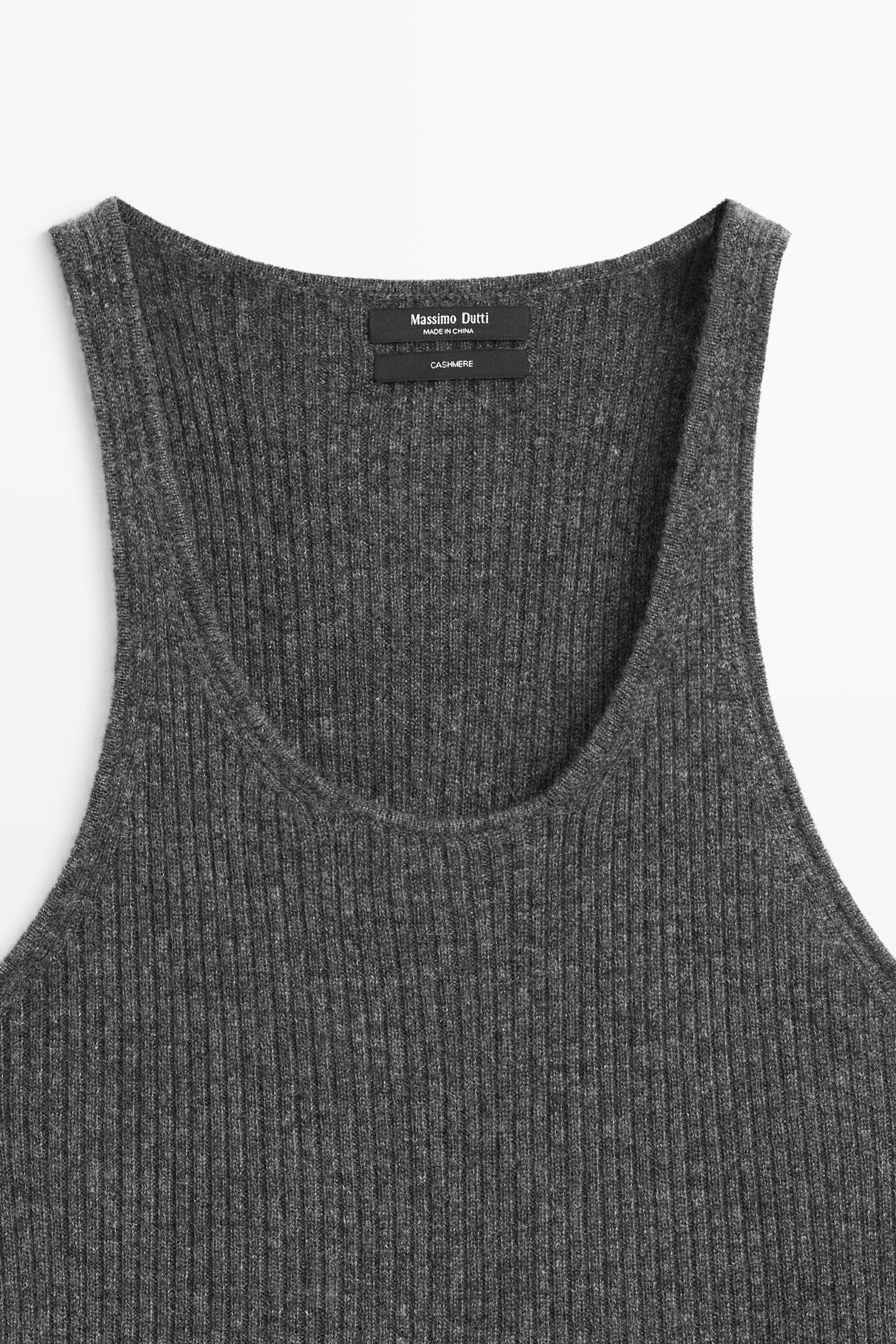 100% cashmere ribbed knit top