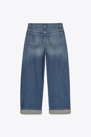 JEANS BAGGY FOLDED TRF TIRO MEDIO - Bleu marine de Zara - Image 5