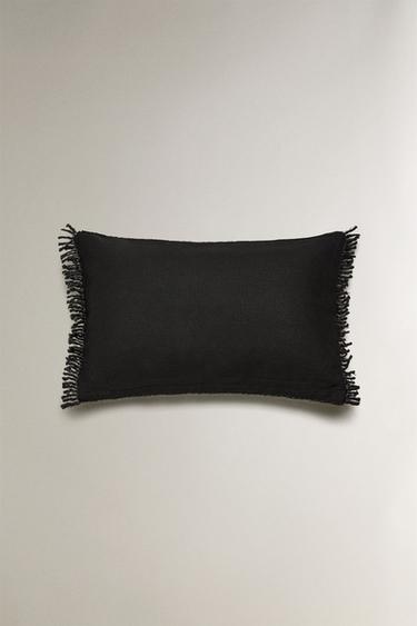 FRINGED CUSHION COVER - Black by Zara - Image 2
