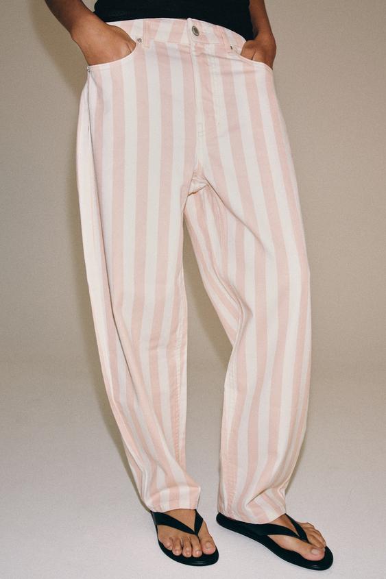 JEAN ZW COLLECTION TAPERED TAILLE MOYENNE À RAYURES - rayures de Zara - Image 1