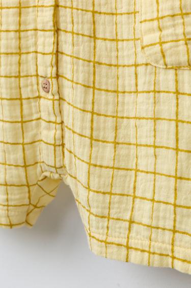 BODY COURT À CARREAUX - Jaune de Zara - Image 3