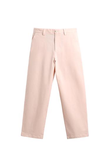 Zara 休閒版休閒長褲 - 淺桃紅色